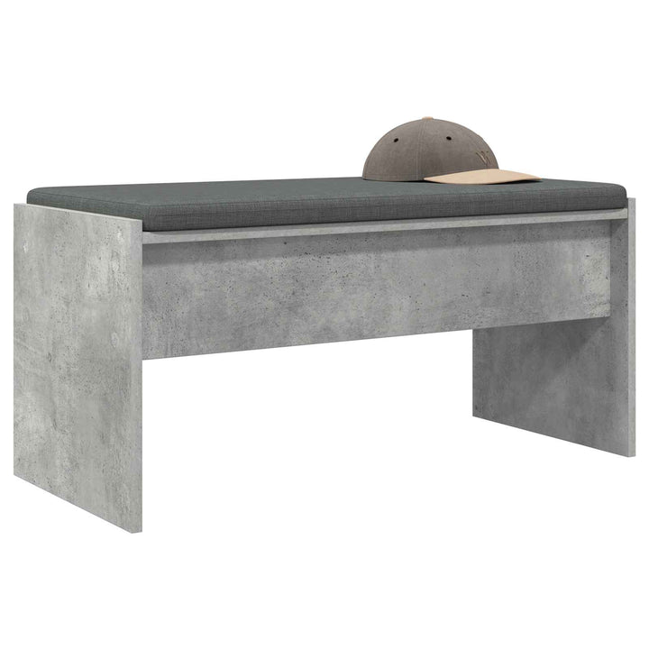Hallbænk med pude Beton Grå 83 x 38 x 40 cm