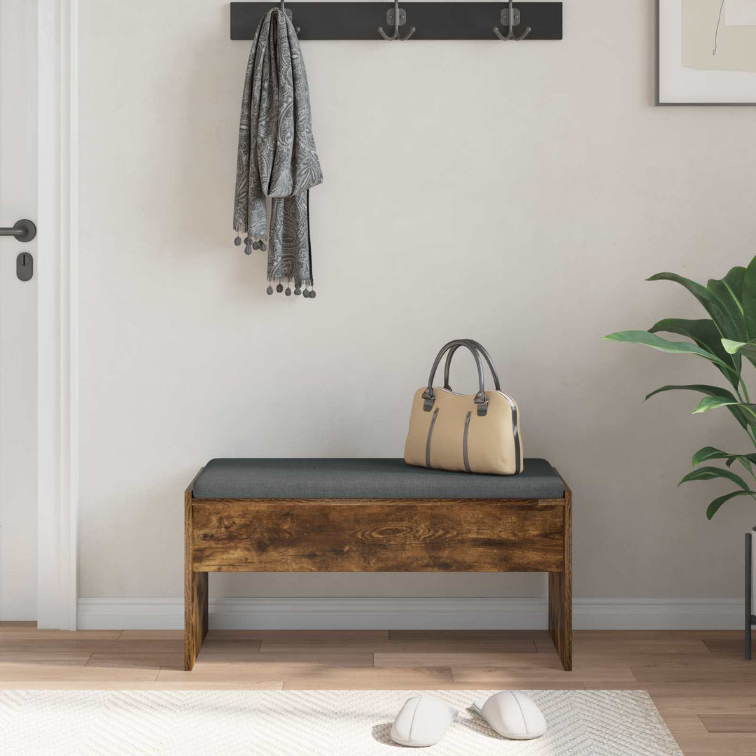 Hallbænk med pude Røget eg 83 x 38 x 40 cm