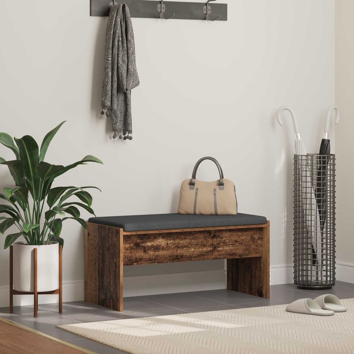 Hallbænk med pude Gammelt træ 83 x 38 x 40 cm