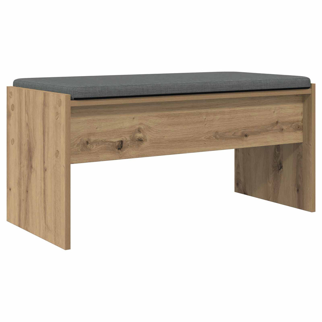 Hallbænk med pude Artisan Egetræ 83 x 38 x 40 cm