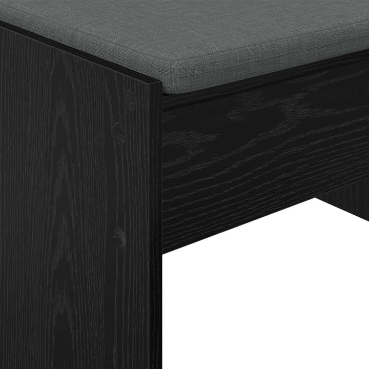 Hallbænk med pude Sort eg 103 x 38 x 40 cm