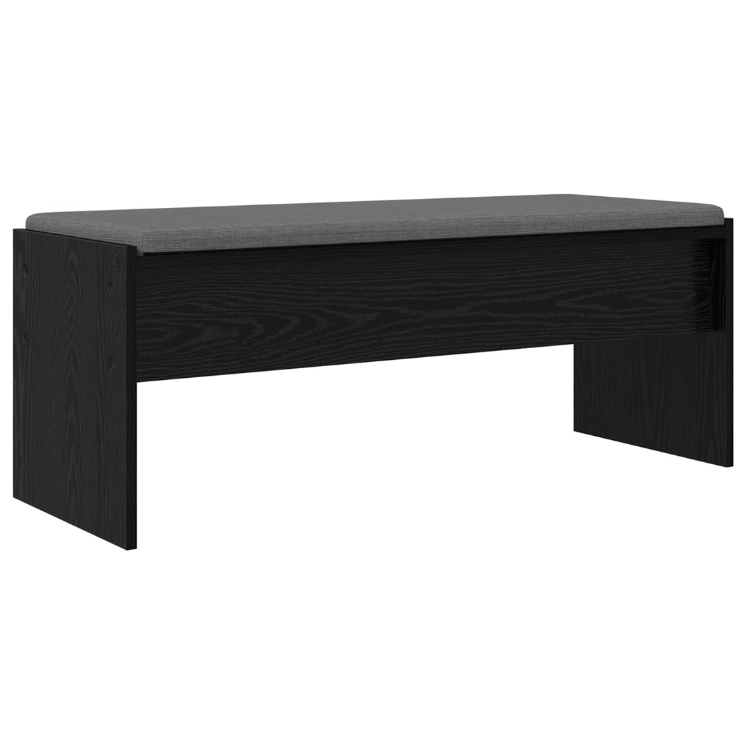 Hallbænk med pude Sort eg 103 x 38 x 40 cm