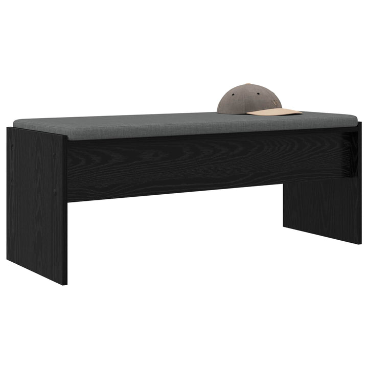 Hallbænk med pude Sort eg 103 x 38 x 40 cm