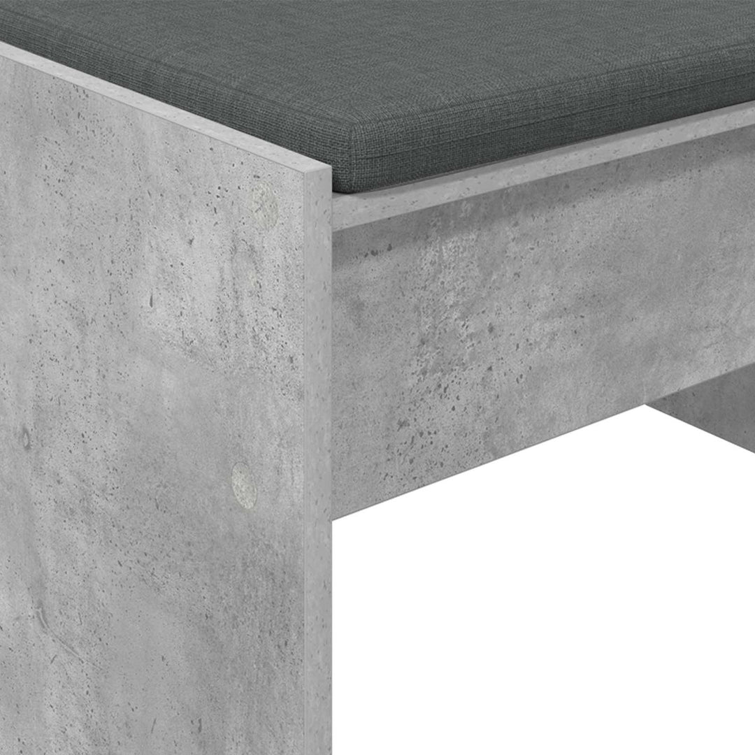Hallbænk med pude Beton Grå 103 x 38 x 40 cm