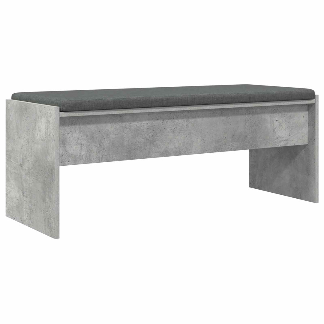 Hallbænk med pude Beton Grå 103 x 38 x 40 cm