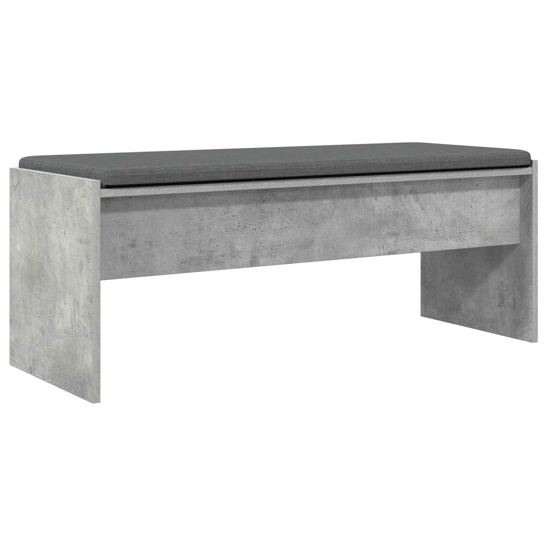 Hallbænk med pude Beton Grå 103 x 38 x 40 cm