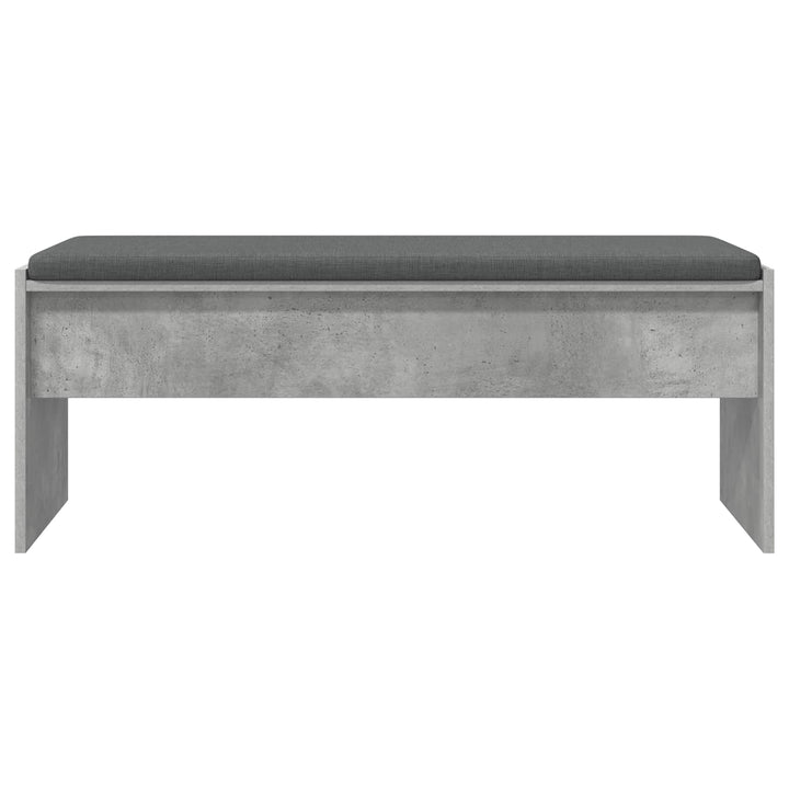 Hallbænk med pude Beton Grå 103 x 38 x 40 cm