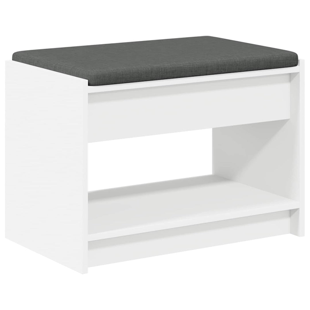 Hallbænk med pude Hvid 63 x 38 x 45 cm Kunstigt træ og stof