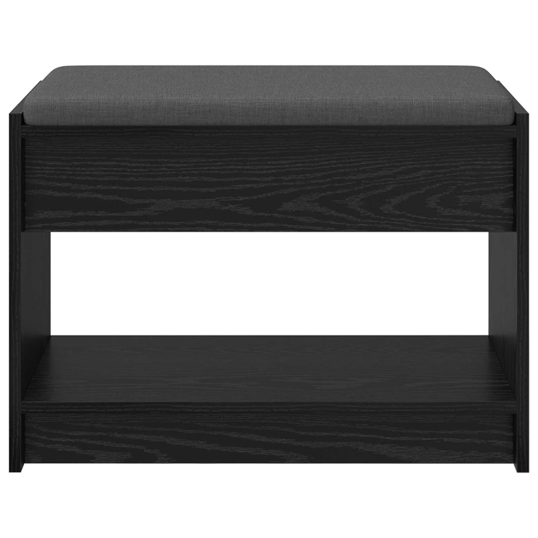 Hallbænk med pude Sort Eg 63 x 38 x 45 cm Kunstigt træ og stof