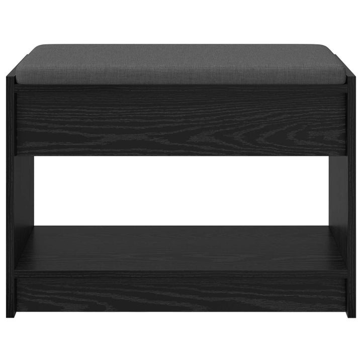 Hallbænk med pude Sort Eg 63 x 38 x 45 cm Kunstigt træ og stof