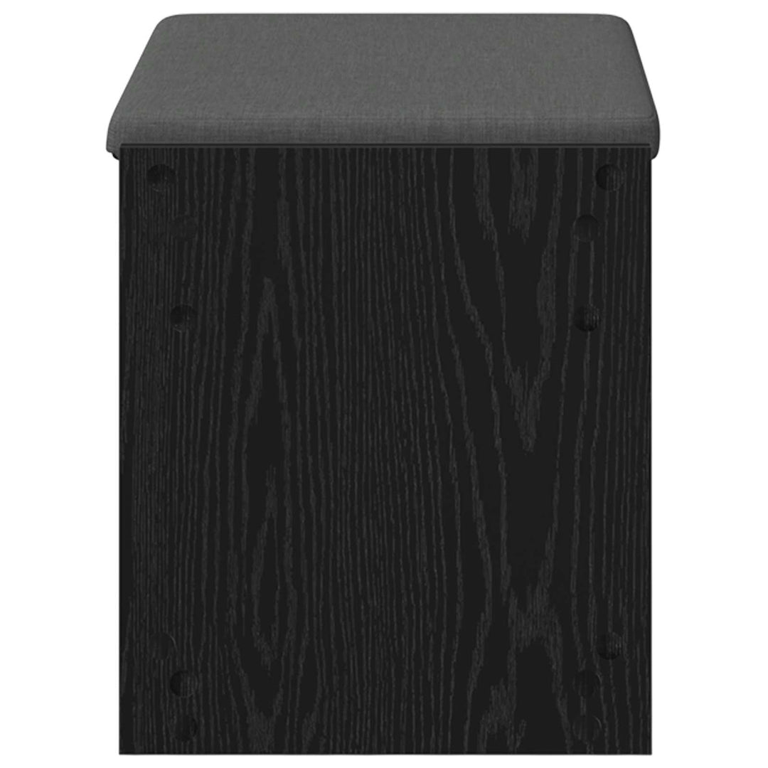 Hallbænk med pude Sort Eg 63 x 38 x 45 cm Kunstigt træ og stof