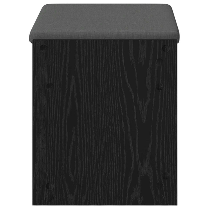 Hallbænk med pude Sort Eg 63 x 38 x 45 cm Kunstigt træ og stof