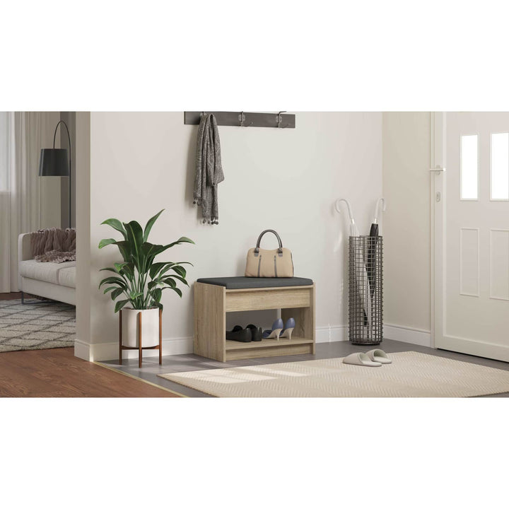 Hallbænk Sonoma eg 63 x 38 x 45 cm Kunstigt træ og stof
