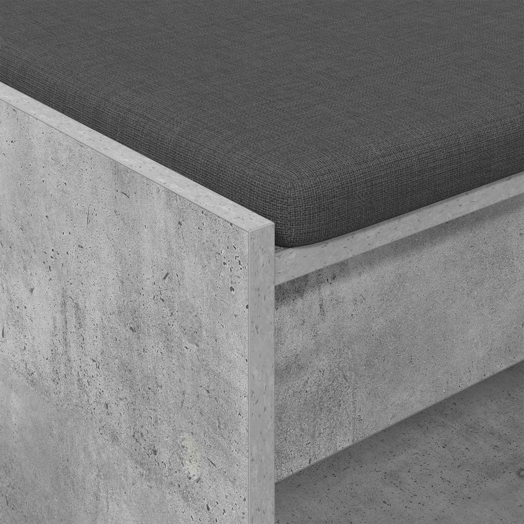 Hallbænk med pude BetonGrå 63 x 38 x 45 cm Kunstigt træ og stof