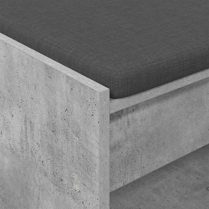Hallbænk med pude BetonGrå 63 x 38 x 45 cm Kunstigt træ og stof