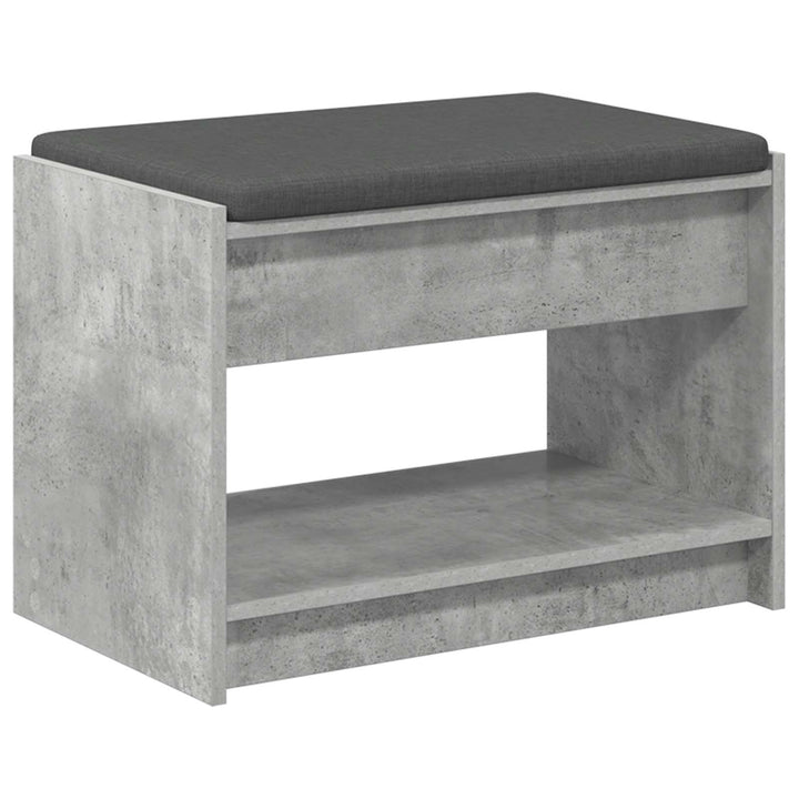 Hallbænk med pude BetonGrå 63 x 38 x 45 cm Kunstigt træ og stof