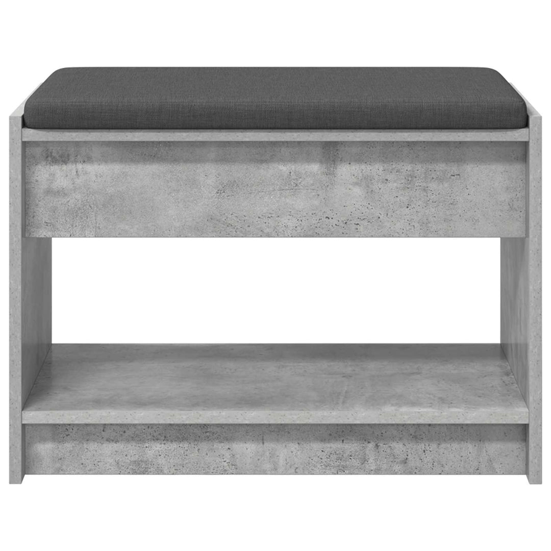 Hallbænk med pude BetonGrå 63 x 38 x 45 cm Kunstigt træ og stof