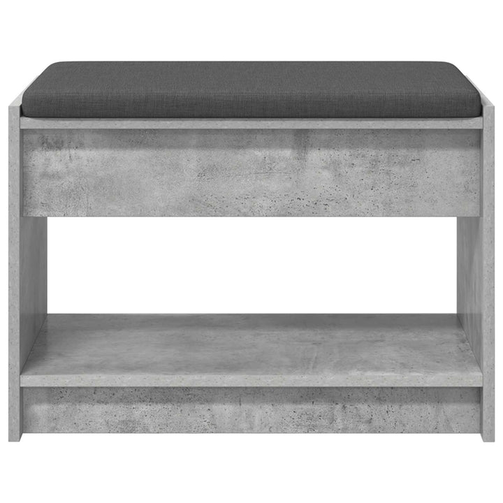 Hallbænk med pude BetonGrå 63 x 38 x 45 cm Kunstigt træ og stof