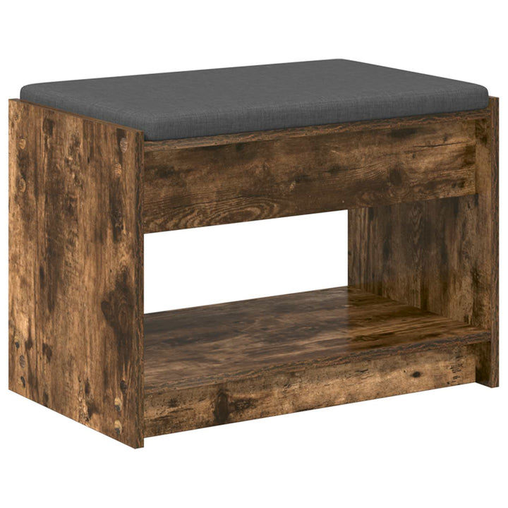 Hallbænk med pude Røget Eg 63 x 38 x 45 cm Kunstigt træ og stof
