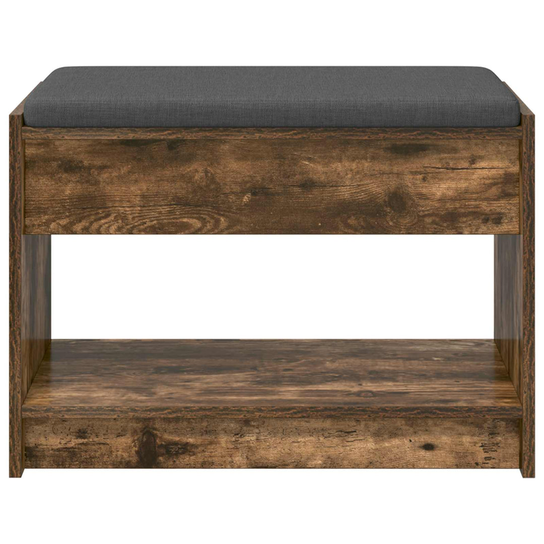 Hallbænk med pude Røget Eg 63 x 38 x 45 cm Kunstigt træ og stof