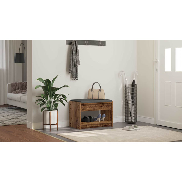 Hallbænk Gammelt træ 63 x 38 x 45 cm Kunstigt træ og stof