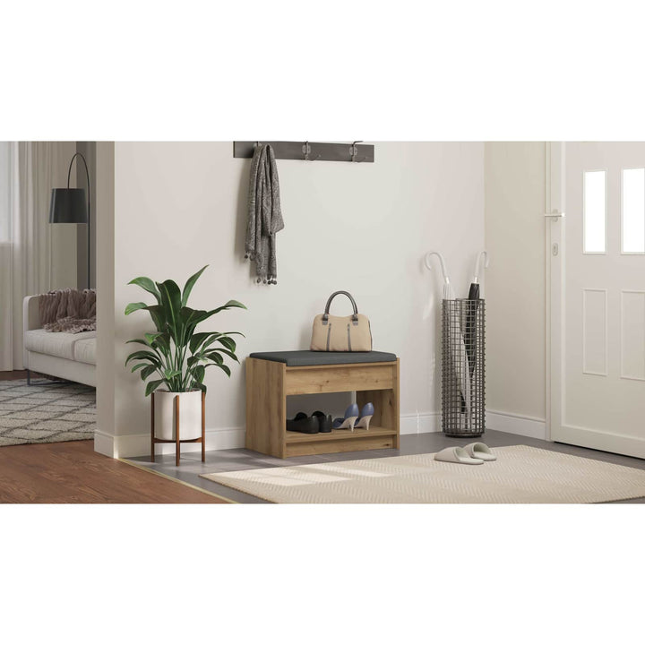 Hallbænk Artisan Eg 63 x 38 x 45 cm Kunstigt træ og stof