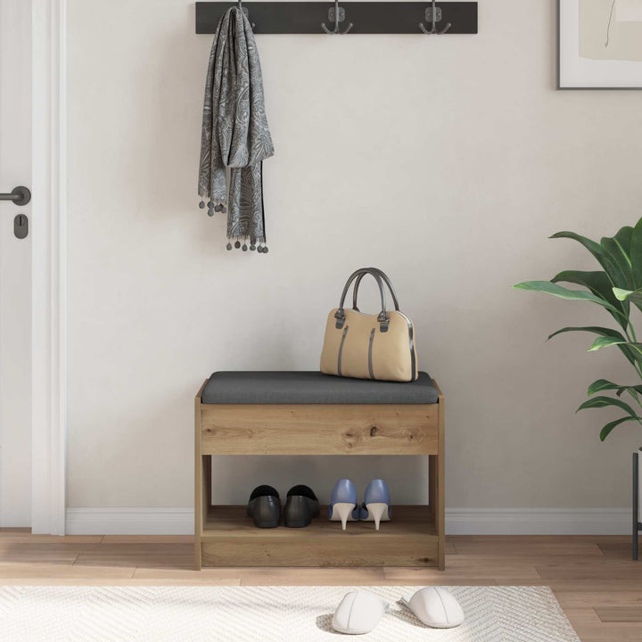 Hallbænk Artisan Eg 63 x 38 x 45 cm Kunstigt træ og stof