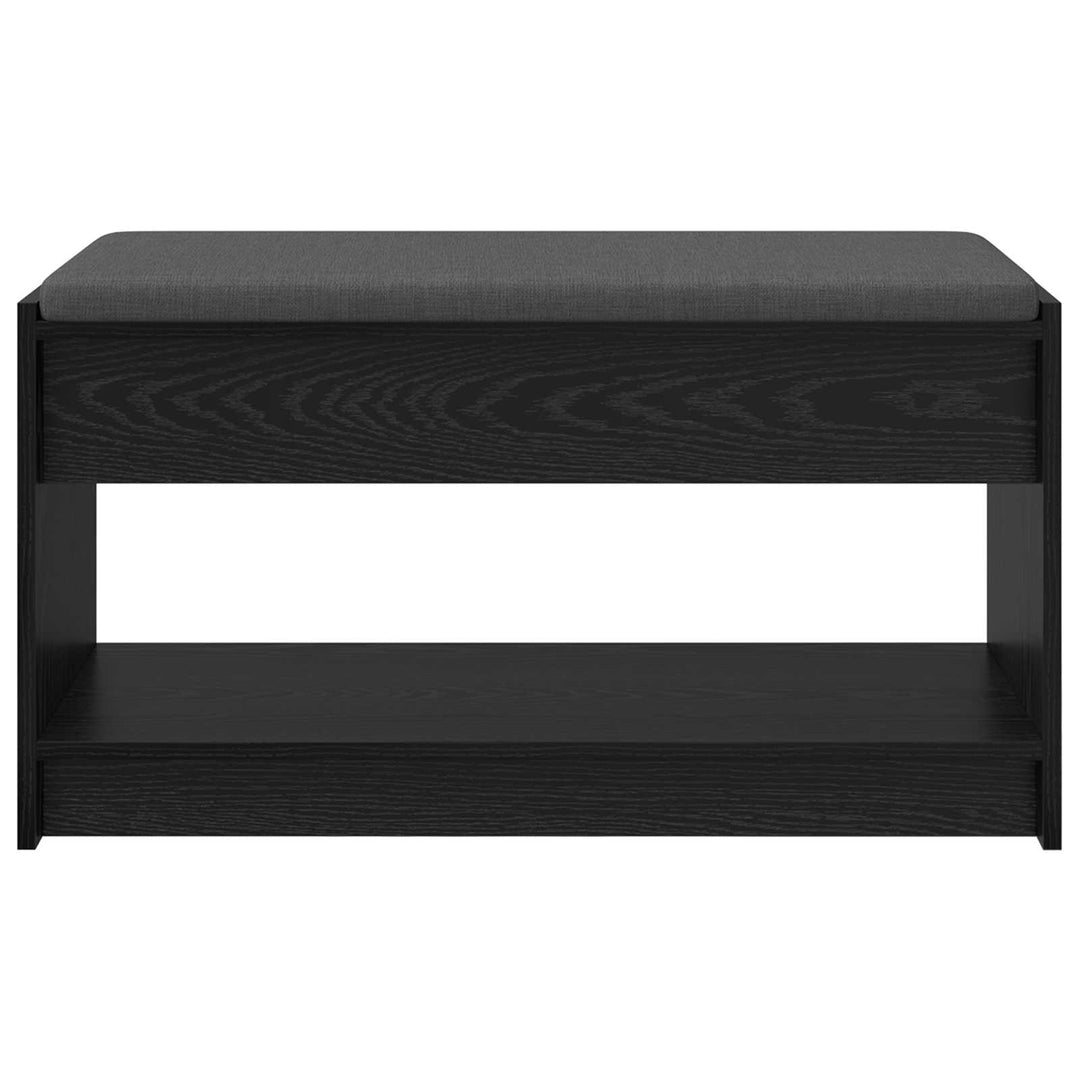 Hallbænk med pude Sort Eg 83 x 38 x 45 cm Kunstigt træ og stof
