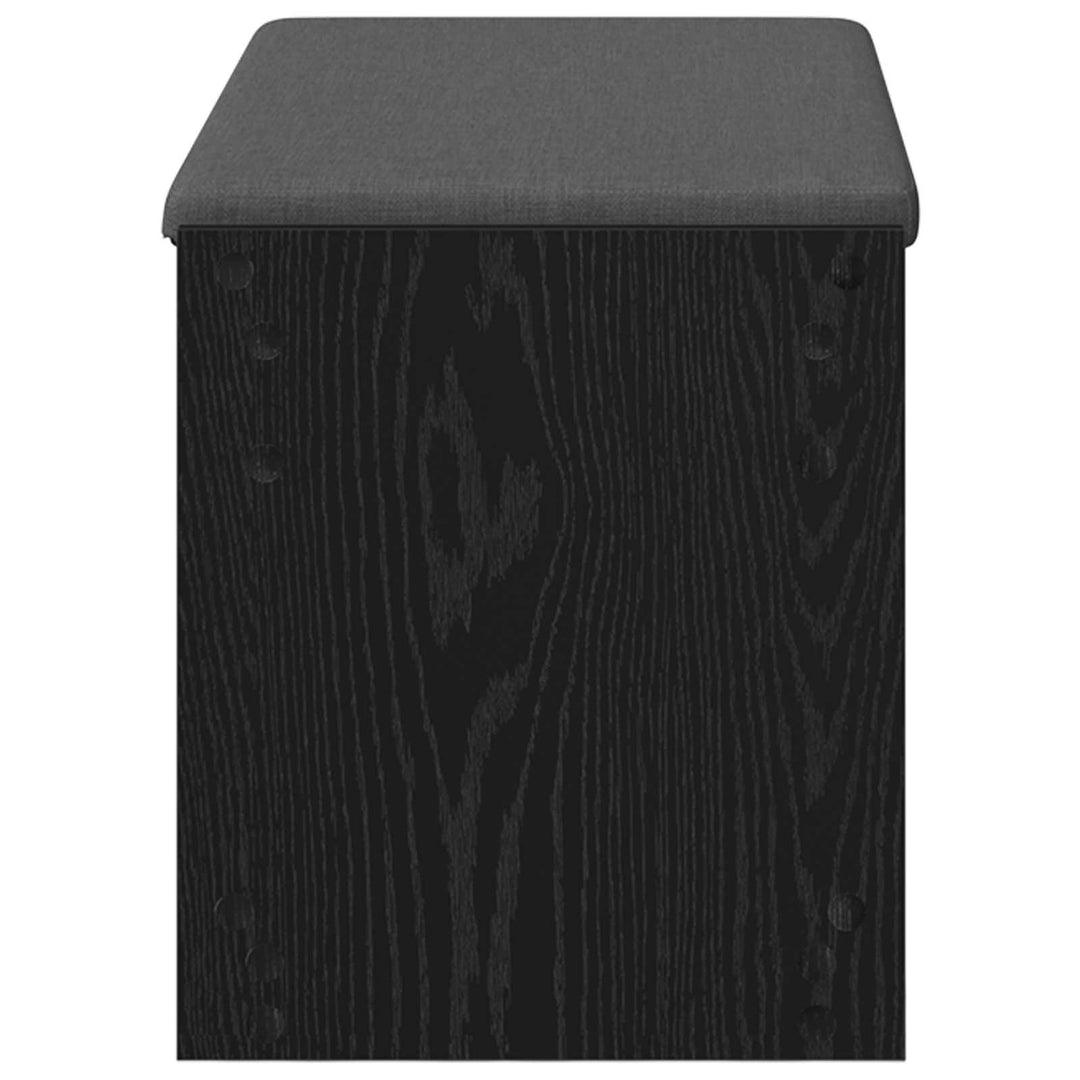Hallbænk med pude Sort Eg 83 x 38 x 45 cm Kunstigt træ og stof
