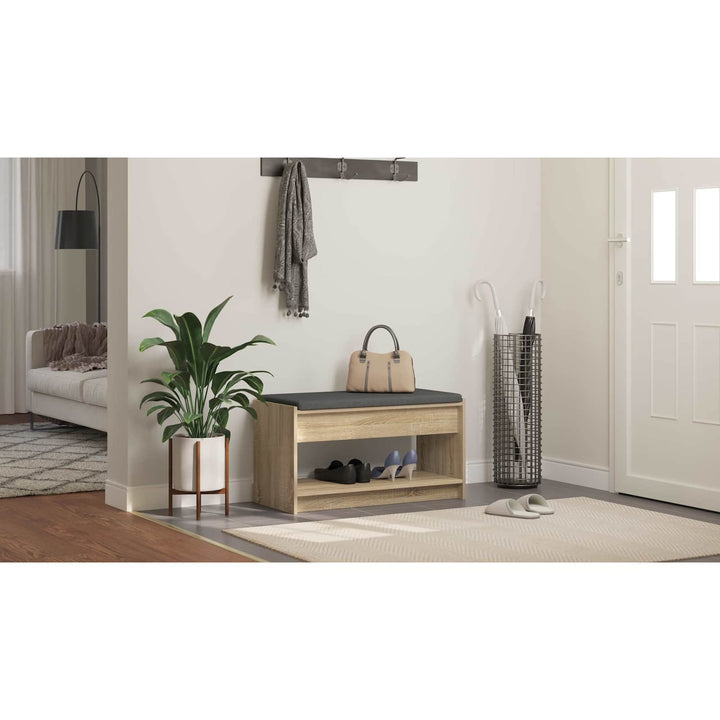 Hallbænk Sonoma eg 83 x 38 x 45 cm Kunstigt træ og stof