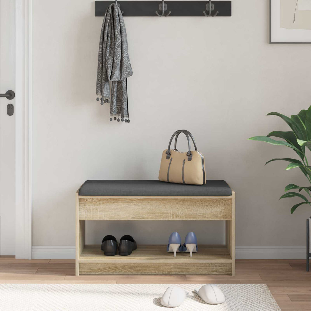 Hallbænk Sonoma eg 83 x 38 x 45 cm Kunstigt træ og stof