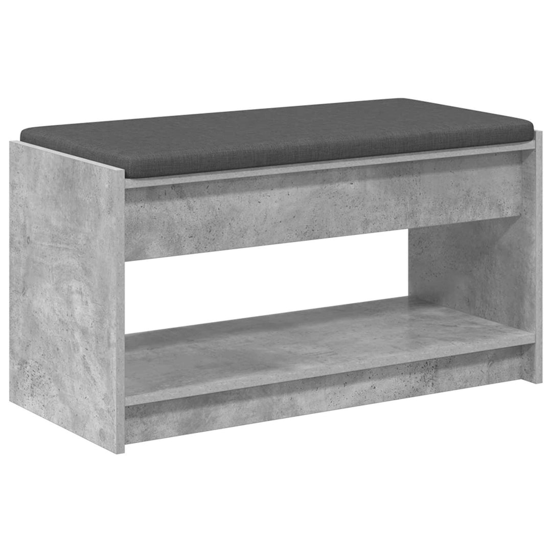 Hallbænk med pude BetonGrå 83 x 38 x 45 cm Kunstigt træ og stof