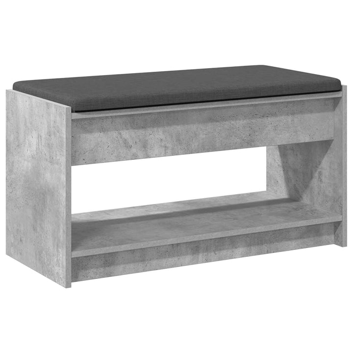 Hallbænk med pude BetonGrå 83 x 38 x 45 cm Kunstigt træ og stof