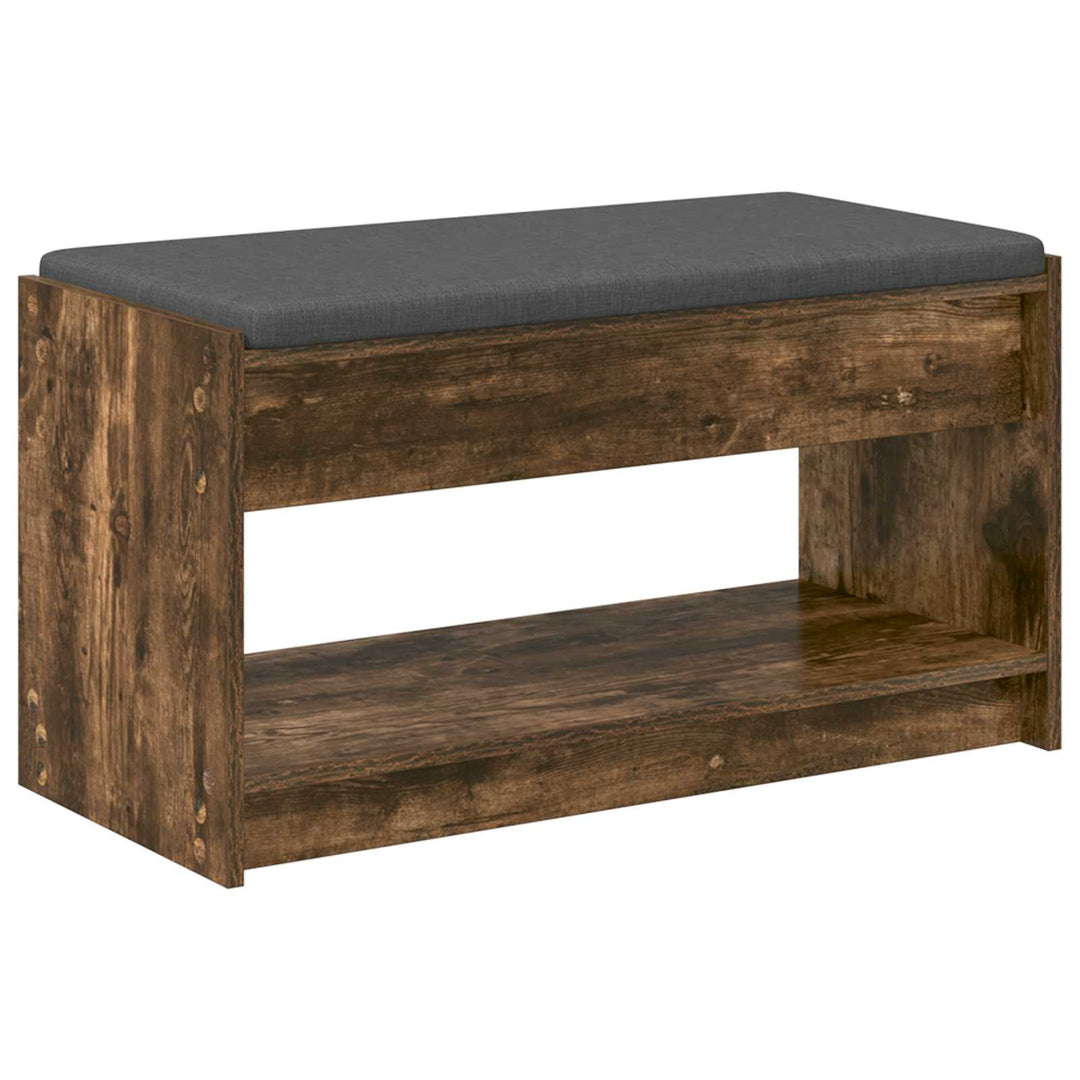 Hallbænk med pude Røget Eg 83 x 38 x 45 cm Kunstigt træ og stof