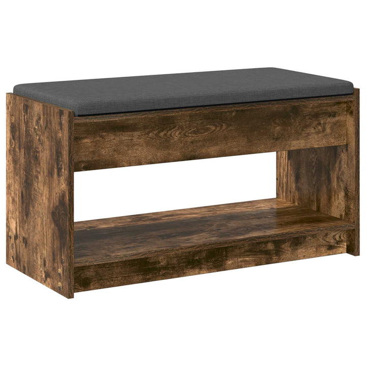 Hallbænk med pude Røget Eg 83 x 38 x 45 cm Kunstigt træ og stof