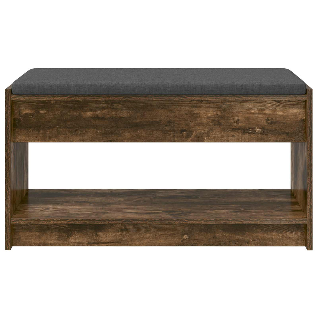 Hallbænk med pude Røget Eg 83 x 38 x 45 cm Kunstigt træ og stof