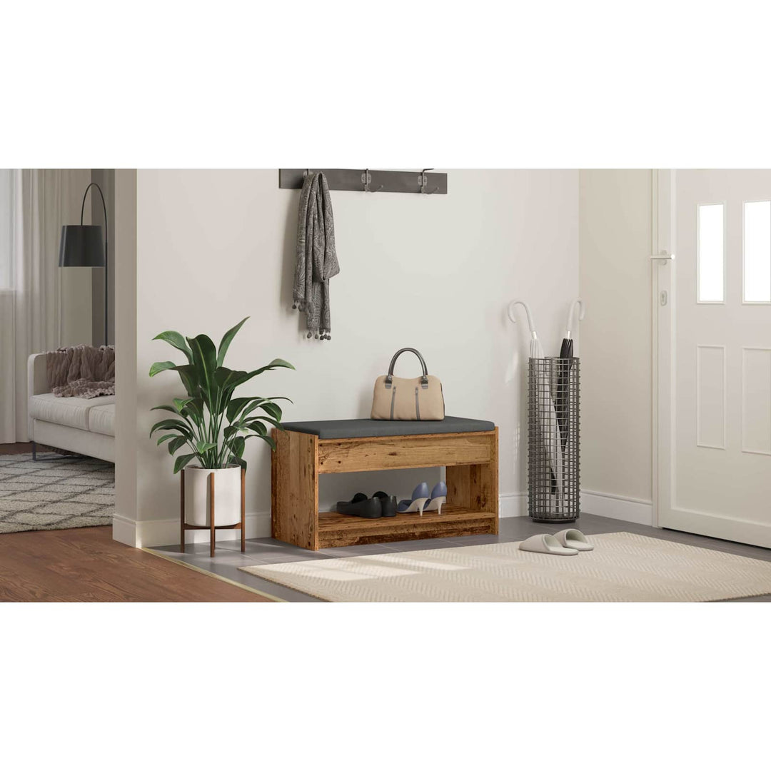 Hallbænk Gammelt træ 83 x 38 x 45 cm Kunstigt træ og stof