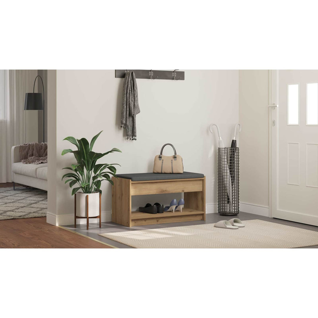 Hallbænk Artisan Eg 83 x 38 x 45 cm Kunstigt træ og stof