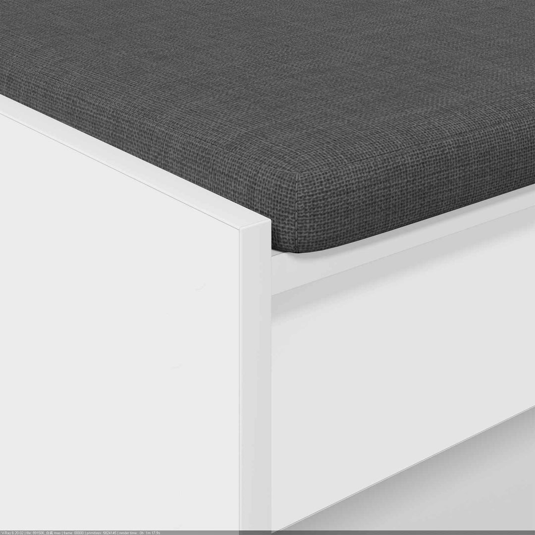 Hallbænk med pude Hvid 103 x 38 x 45 cm Kunstigt træ og stof