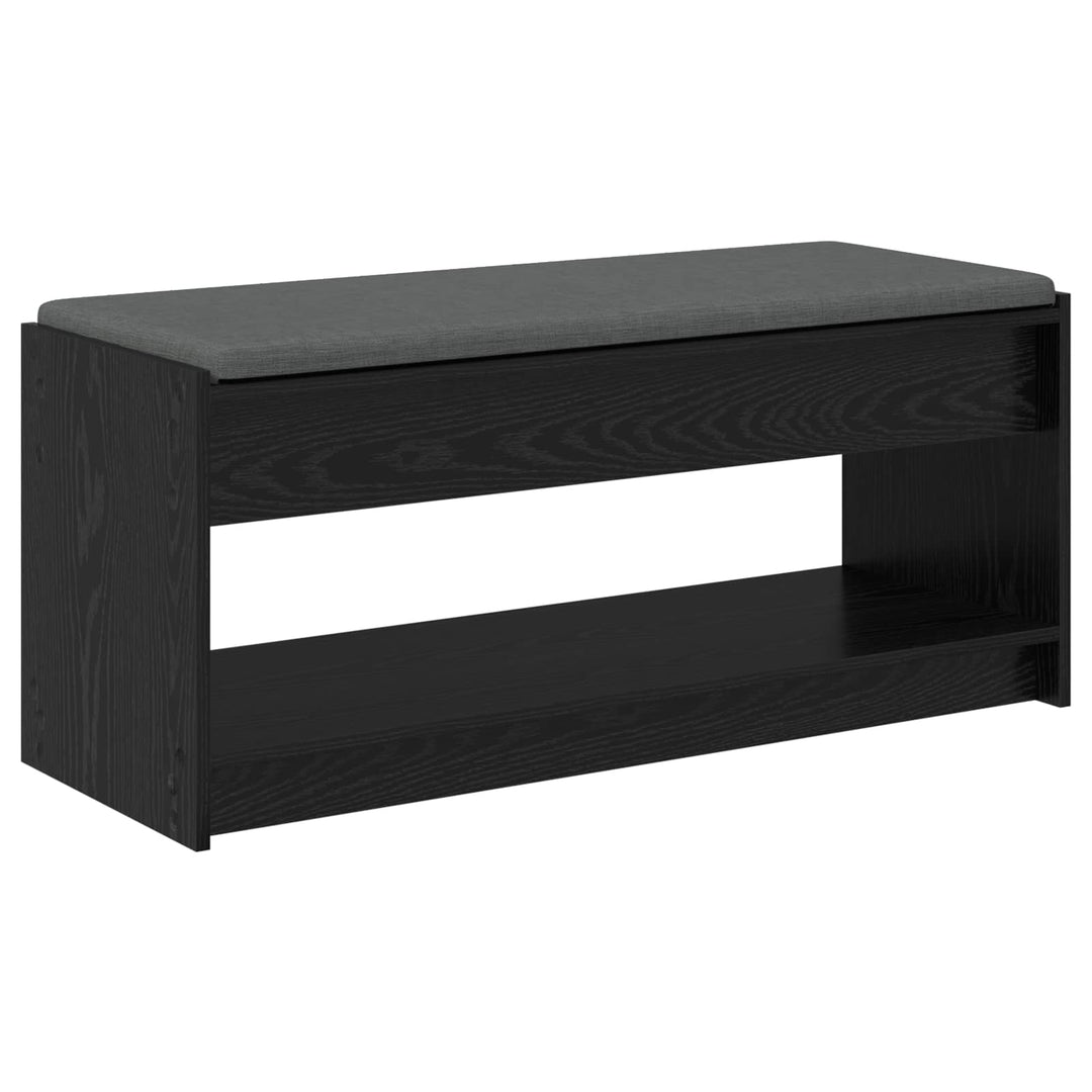 Hallbænk med pude Sort Eg 103 x 38 x 45 cm Kunstigt træ og stof