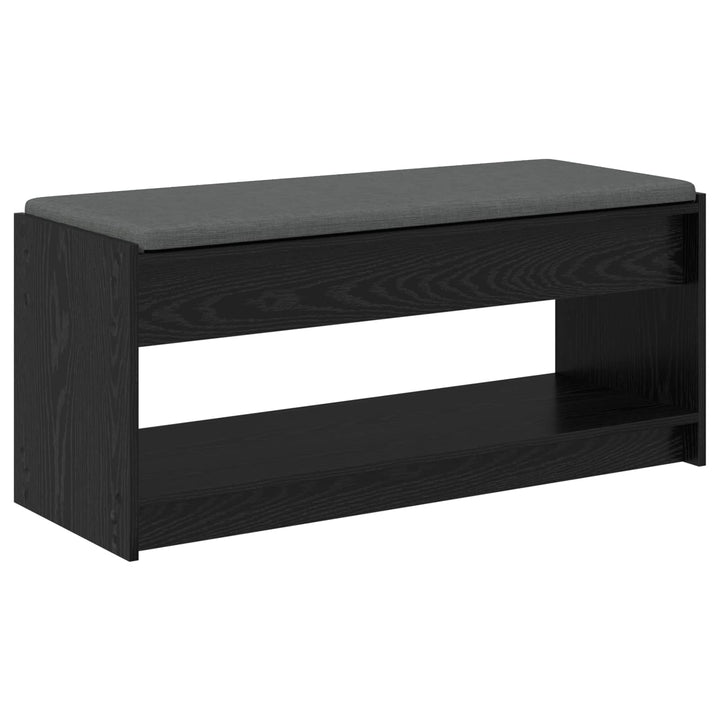 Hallbænk med pude Sort Eg 103 x 38 x 45 cm Kunstigt træ og stof