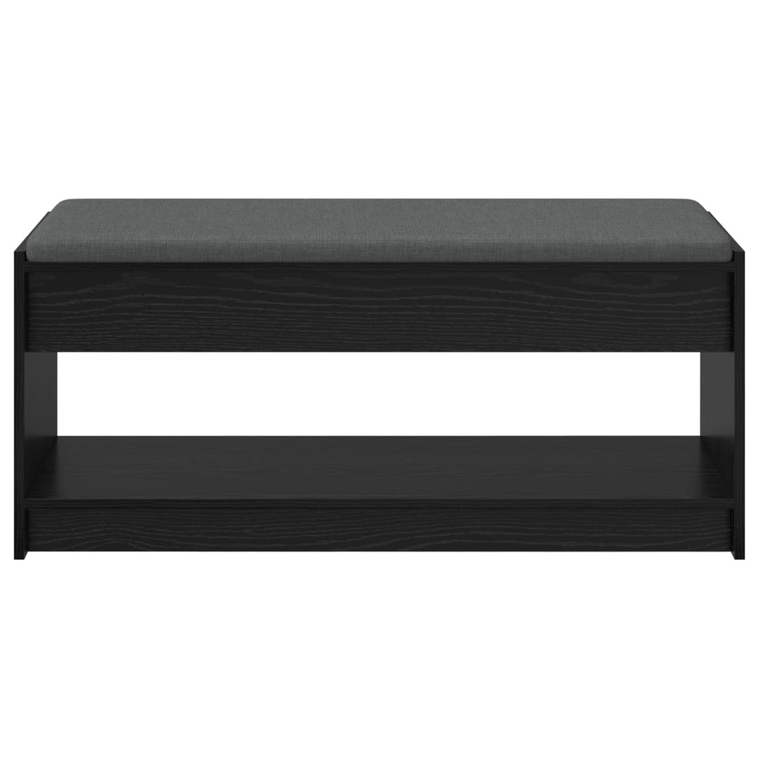 Hallbænk med pude Sort Eg 103 x 38 x 45 cm Kunstigt træ og stof