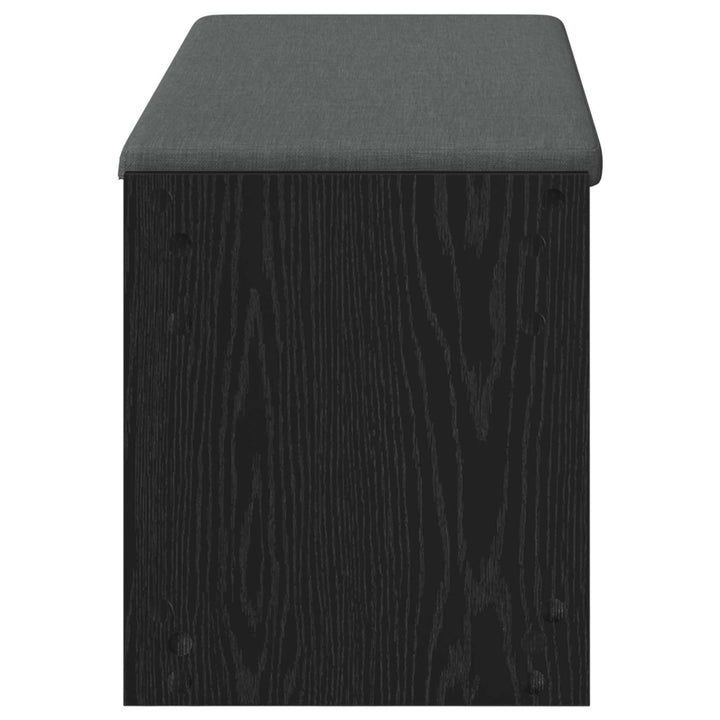 Hallbænk med pude Sort Eg 103 x 38 x 45 cm Kunstigt træ og stof