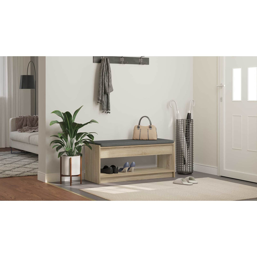 Hallbænk Sonoma eg 103 x 38 x 45 cm Kunstigt træ og stof