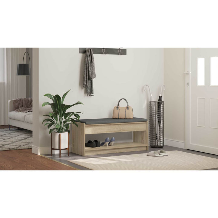 Hallbænk Sonoma eg 103 x 38 x 45 cm Kunstigt træ og stof