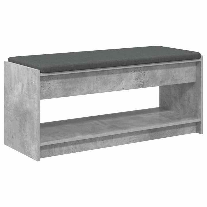Hallbænk BetonGrå 103 x 38 x 45 cm Kunstigt træ og stof