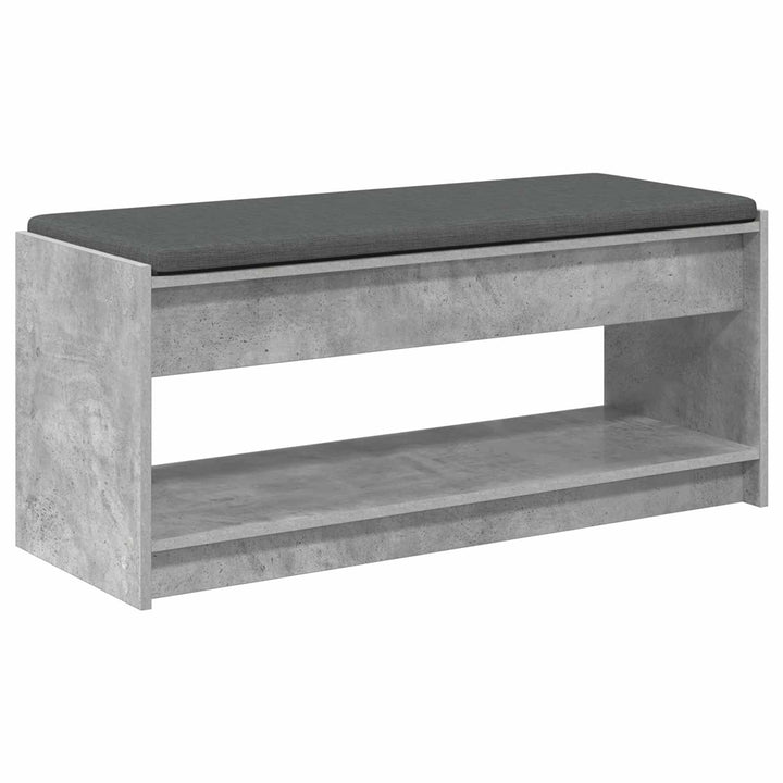 Hallbænk BetonGrå 103 x 38 x 45 cm Kunstigt træ og stof