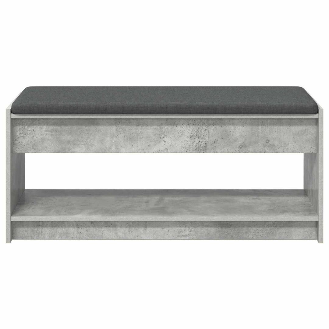 Hallbænk BetonGrå 103 x 38 x 45 cm Kunstigt træ og stof