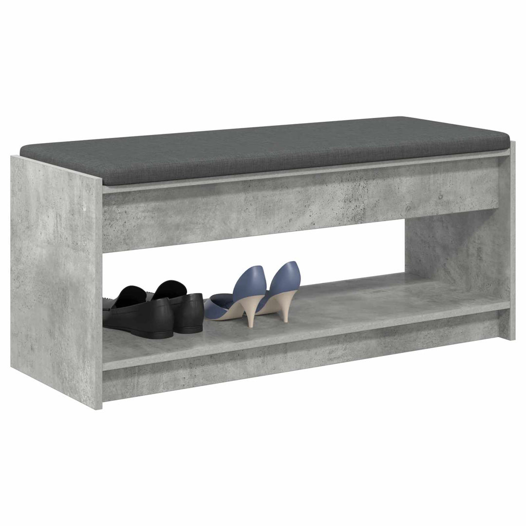 Hallbænk BetonGrå 103 x 38 x 45 cm Kunstigt træ og stof