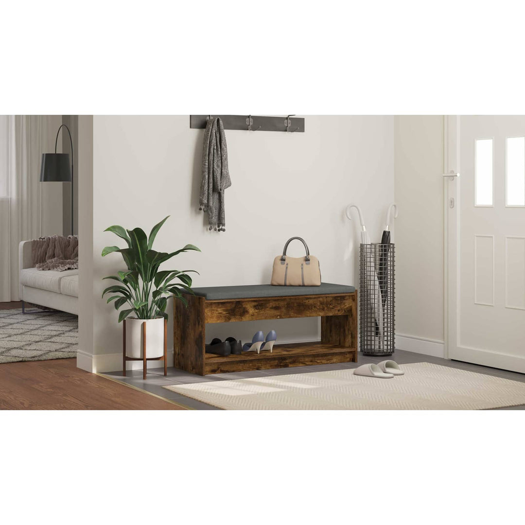 Hallbænk Røget Eg 103 x 38 x 45 cm Kunstigt træ og stof